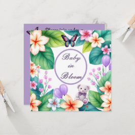 ベイビー・イン・ブルーム 花のベビーシャワー 男女兼用招待状 招待状