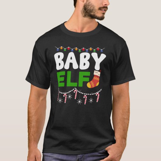 ベイビー+エルフのクリスマスデザイン-84608 Tシャツ (正面)