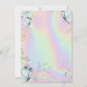 ベイビー エレファント ブルー バタフライ ホログラフィック 招待状 (裏面)