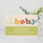 ベイビー！ | カラフルなベビーシャワーの招待状 招待状 (スタンド正面)
