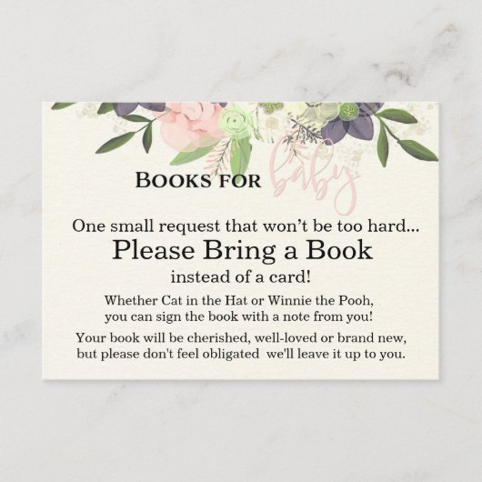 ベイビー カードの本 - ピンクとパープルの花 エンクロージャーカード (正面)