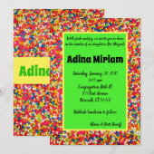 ベイビー ゴムボールの明るい招待状 招待状 (正面/裏面)