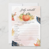 ベイビー スクランブル フォール パンプキン ベイビー シャワー ゲーム カード (正面)