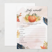 ベイビー スクランブル フォール パンプキン ベイビー シャワー ゲーム カード (正面/裏面)