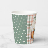 ベイビー セージ ピーチ ギンガム ビール ボトルにお祝い 紙コップ (右)