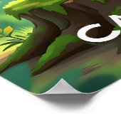 ベイビー タイガー | かわいいアニメの子供部屋アート ポスター (角)