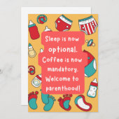 ベイビー・ニューカード・ユーモア・エディション。 招待状 (正面/裏面)