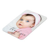 ベイビー バースデー フォト エレガント スワッシュに感謝 マグネット (左側)