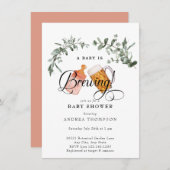 ベイビー ブリューイング | 水彩 ベイビー シャワー 招待状 (正面/裏面)