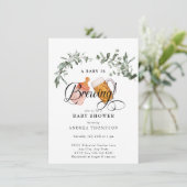 ベイビー ブリューイング | 水彩 ベイビー シャワー 招待状 (スタンド正面)