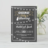 ベイビー ブリューハン ベイビー シャワー ストリング ライト チョークボード 招待状 (スタンド正面)