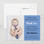 ベイビー・ブルー 出産報告 サンクス ポストカード (正面/裏面)