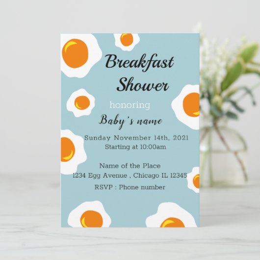 ベイビー・ブレックファスト・シャワー招待状 招待状 (スタンド正面)
