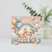 ベイビー・ベアのベイビーシャワー招待状 招待状 (スタンド正面)