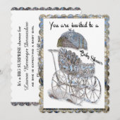 ベイビー ベイビー ベイビー シャワー 招待状 (正面/裏面)