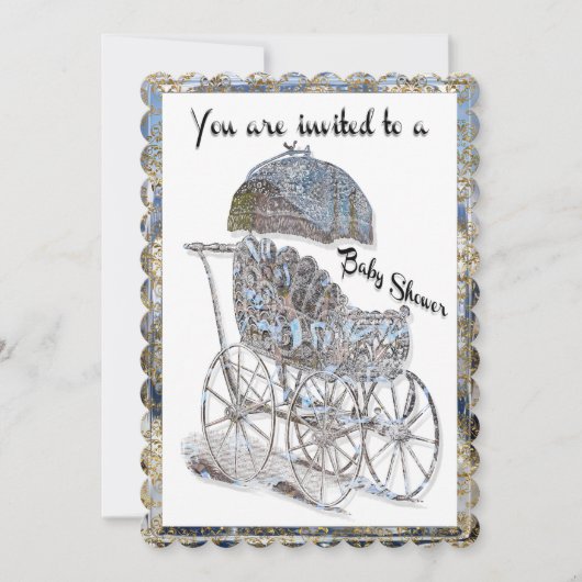 ベイビー ベイビー ベイビー シャワー 招待状 (正面)