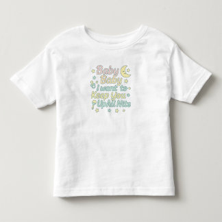 ベイビー ベイビー 夜中ずっと起きててね パステル調の保育園にぴったりな名言 トドラーTシャツ