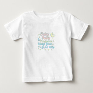 ベイビー ベイビー 夜通し起きてるよ パステル ベビーTシャツ