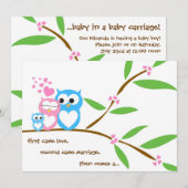 ベイビー・ボーイ・オウル・ベイビーシャワー招待状 招待状 (正面/裏面)