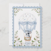 ベイビー ボーイ コアラ ホットエアバルーン 水彩シャワー 招待状 (正面)