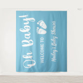 ベイビー ボーイ シャワー ウェルカム ブルー タペストリー (正面)