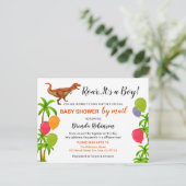 ベイビー ボーイ シャワー バイ メール ジュングル 恐竜の咆哮 ポストカード (スタンド正面)