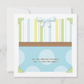 ベイビー ボーイ ストライプ & ポルカドット ベイビー シャワー 招待状 (裏面)