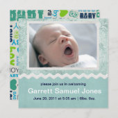 ベイビー ボーイ ベイビーのお知らせです 案内状 (正面/裏面)