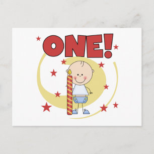 ベイビー ボーイ ワン 1歳の誕生日Tシャツとギフト ポストカード