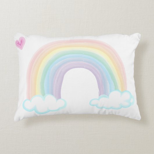 ベイビー レインボー 水彩 PILLOWS アクセントクッション (正面)