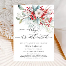 ベイビー、寒い外へ フロスティ フローラル ベイビー シャワー