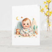 ベイビー 折りたたみ グリーティング カード (黄色い花)