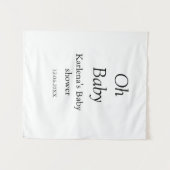 ベイビー 赤ちゃんの名前を追加 ベビーシャワーの日付 シンプル ミニマル t タペストリー (正面(横))