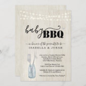 ベイビー BBQ ご招待 - カップル ベイビー キュー バーベキュー 招待状 (正面/裏面)