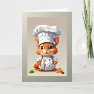 ベイビー squirrel キッチン Illustration 空白 グリーティング カード