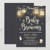 ベイビーQ招待 BBQやるよ！ベイビーシャワーパーティー 招待状 (正面/裏面)