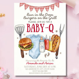 ベイビーQ ベイビーシャワー インビテーション テンプレート、BBQ ベイビー