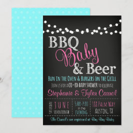 ベイビーQ ベイビーシャワー BBQ 赤ちゃんとビール 招待状