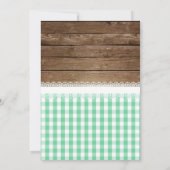 ベイビーQ ベビーシャワー 招待状 - 緑/金 (裏面)