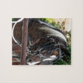 ベイピントアミッシュ乳母車ホースinカロナ,アイオワ ジグソーパズル (横)