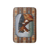 ベイピントウォーホースサウスウエスタンデザイン バスマット (正面縦)