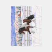 ベイピントブラウンスケウバルジプシーバンナーティンカーホース フリースブランケット (正面)