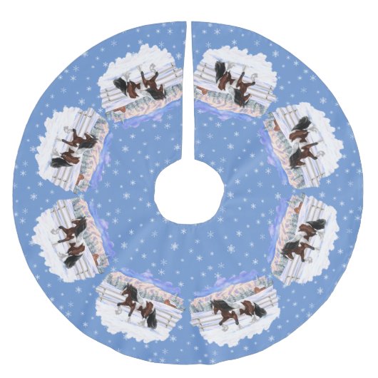 ベイピントブラウンスケウバルジプシーバンナーティンカーホース ブラッシュドポリエステルツリースカート (正面)