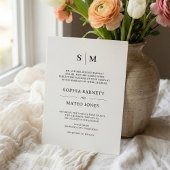 ベイフォーマルジ伝統的・モノグ結婚ラム 招待状