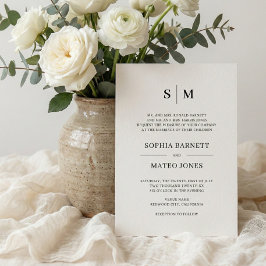 ベイフォーマルジ伝統的・モノグ結婚ラム 招待状