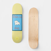ベイブオンスケイト-カラフル-シリーズ しろいいぬ_スケートボード デッキ (正面)
