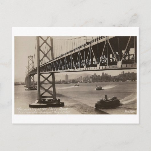 ベイブリッジ，サンフランシスコ，カリフォルニアヴィンテージ ポストカード (正面)