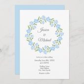 ベイブルーアイズウォーターカラーフローラリース 招待状 (正面/裏面)