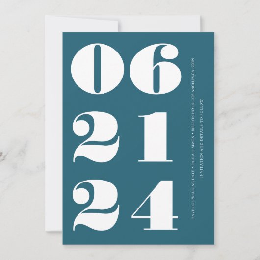 ベイブルーエレガントクモダンルとミニマル 招待状 (正面)