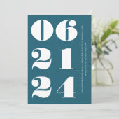 ベイブルーエレガントクモダンルとミニマル 招待状 (スタンド正面)